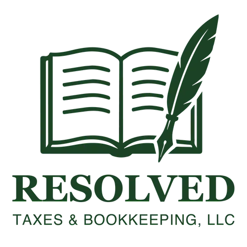 Resolved Logo for tax preparation services with book